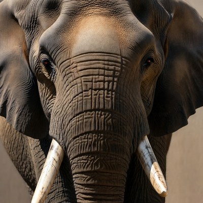 Close-up African elephant face