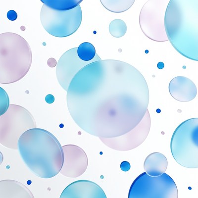 Colorful Floating Bubbles on White