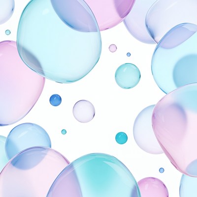 Colorful Transparent Bubbles Floating