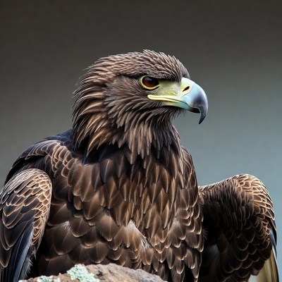 Closeup of tawny eagle portrait