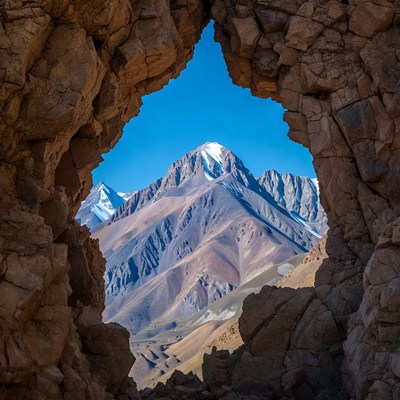 Mountain Through Rock Arch