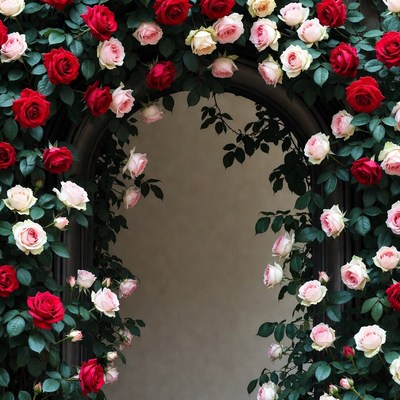 Pink and Red Roses Archway