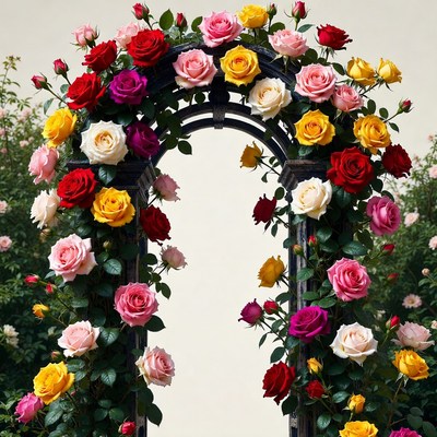 Colorful Rose Archway