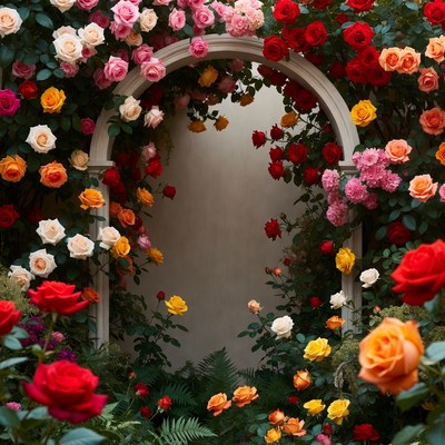 Colorful Rose Archway