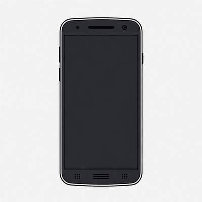 Black Smartphone Outline Illustration