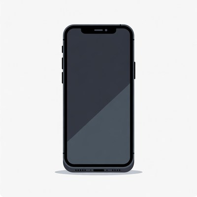 Black iPhone on white background