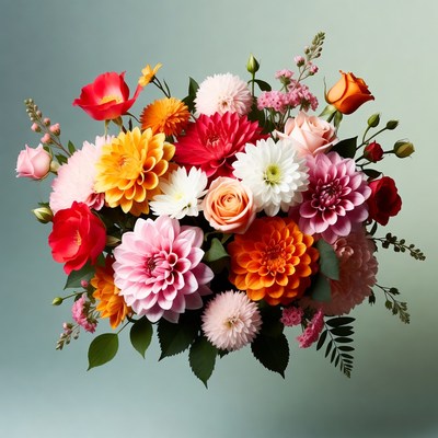 Colorful Dahlia Flower Bouquet