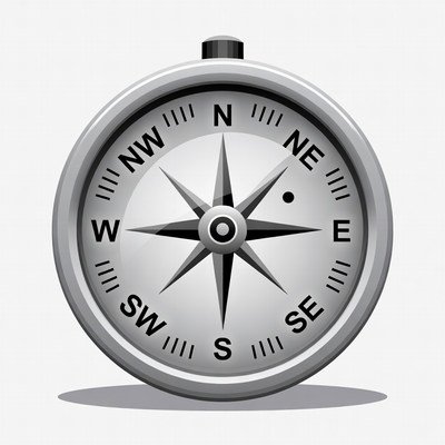 Compass pointing north