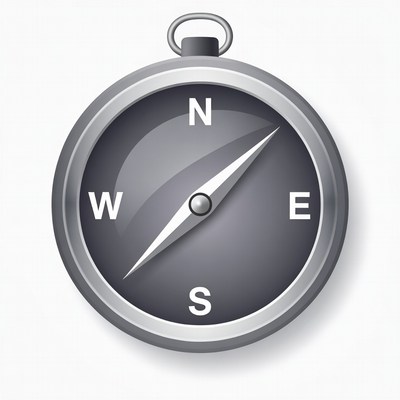 Compass pointing north