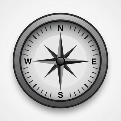 Compass pointing north