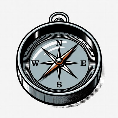 Compass pointing north