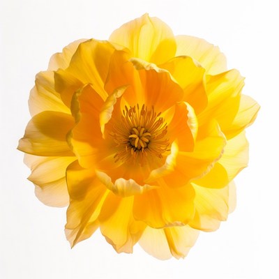 Yellow Dahlia Flower on White Background