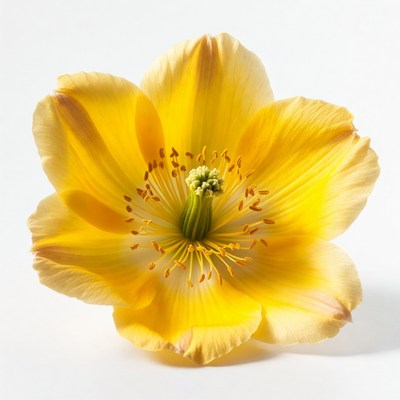 Yellow flower with green center