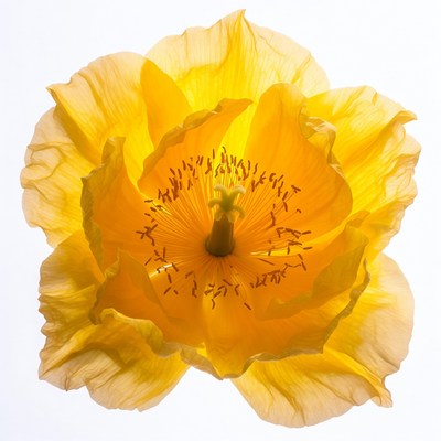 Yellow Poppy Flower Closeup