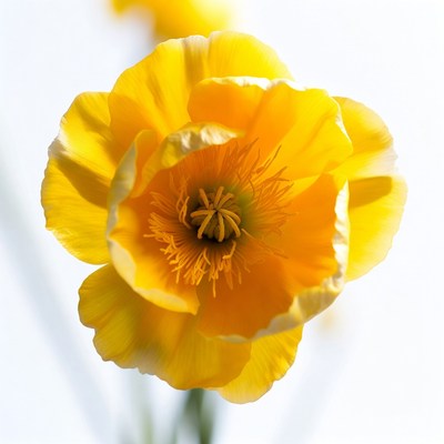 Bright yellow California poppy flower