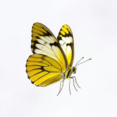 Yellow butterfly with black wings