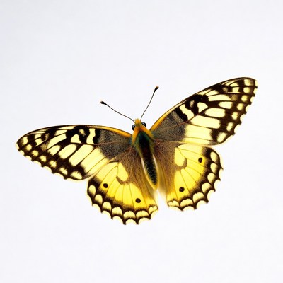 Yellow butterfly with black wings