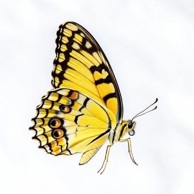 Yellow butterfly with black spots