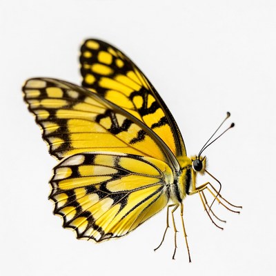 Yellow butterfly with black spots