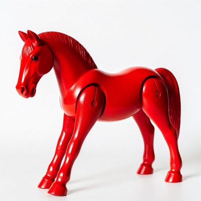 Red plastic horse toy