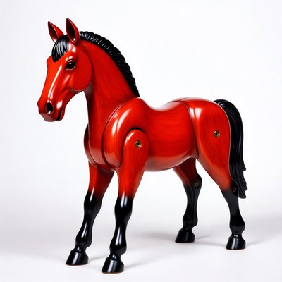 Red wooden toy horse