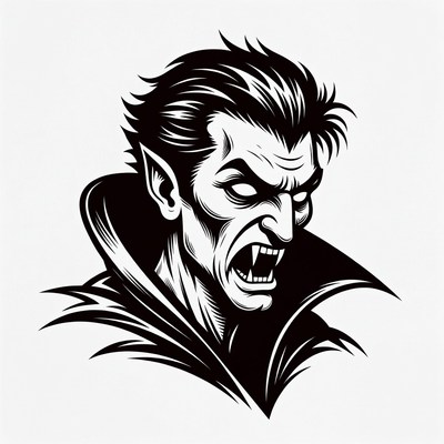 Roaring Vampire Illustration
