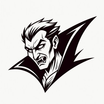 Fierce snarling vampire illustration