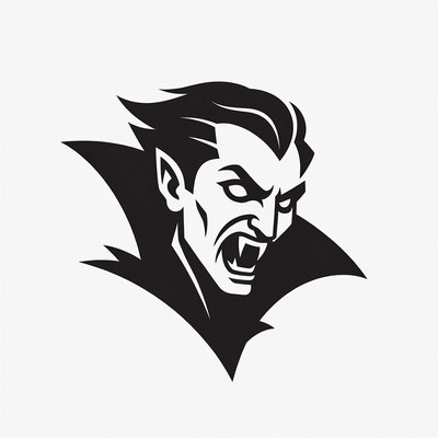 Fierce snarling vampire illustration