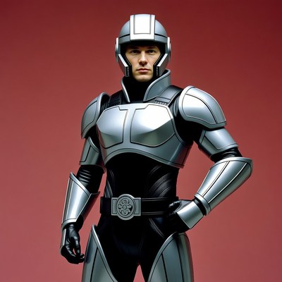 Man in silver futuristic armor