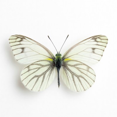 White butterfly with black markings
