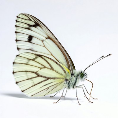 White butterfly with black stripes