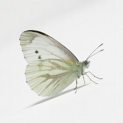 White butterfly on isolated background