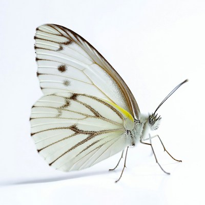 White butterfly with black stripes