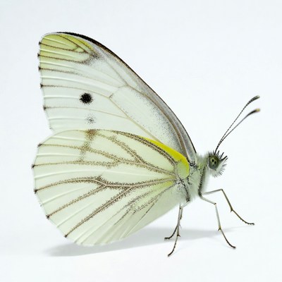 White butterfly with yellow veins