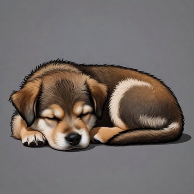 Sleeping Brown Puppy