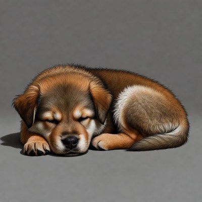 Sleeping Golden Retriever Puppy