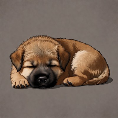Sleeping Puppy Illustration