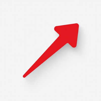 Red 3D Arrow on White