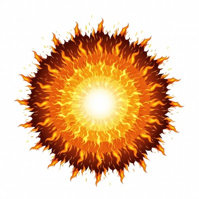 Fiery Explosion Burst Illustration