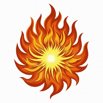 Fiery Flame Burst Illustration
