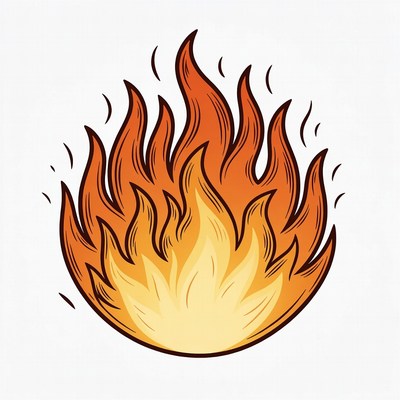 Fiery Flames Illustration