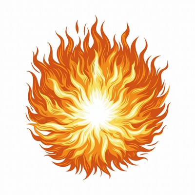 Fiery Flame Burst Illustration