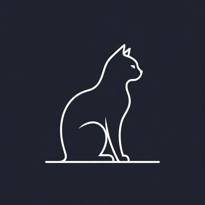 Silhouette of sitting cat