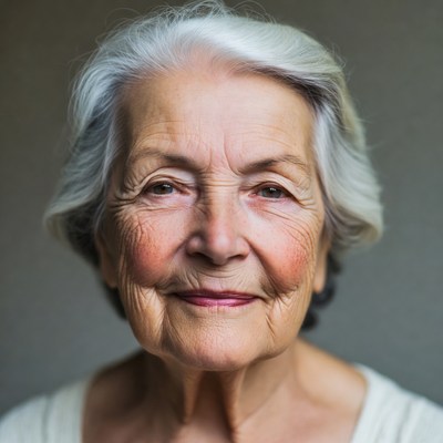 Elderly woman smiling portrait