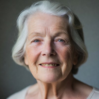Elderly woman smiling portrait