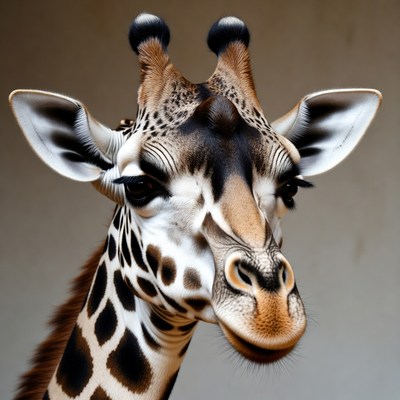 Close-up giraffe head portrait