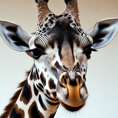 Close-up giraffe head portrait