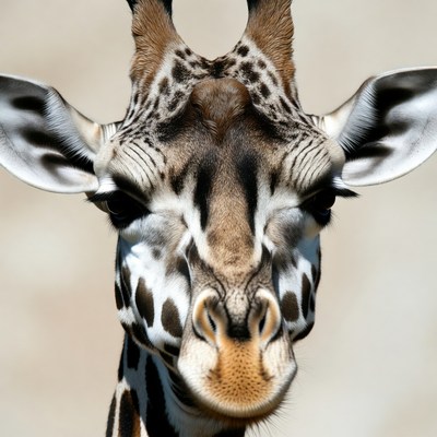 Giraffe close-up portrait