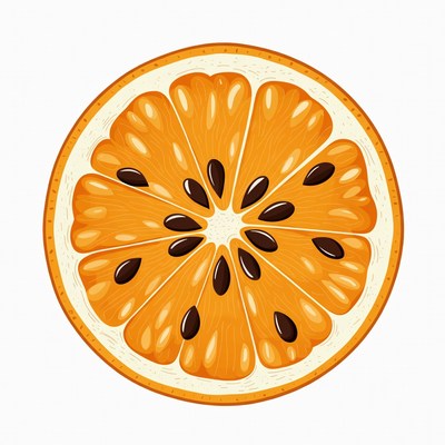 Sliced Orange with Seeds