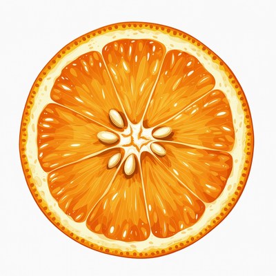 Sliced Orange Fruit Illustration